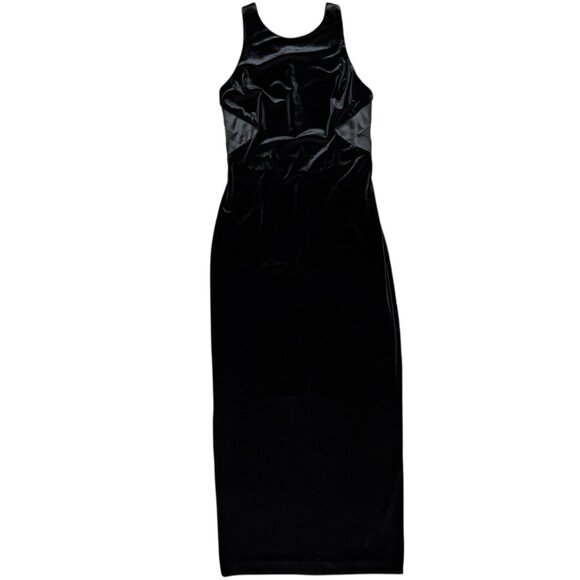 EUC Vintage FAVIANA Black Velvet Dress/Gown with Cut-Outs | Size 11/12 - Picture 1 of 7